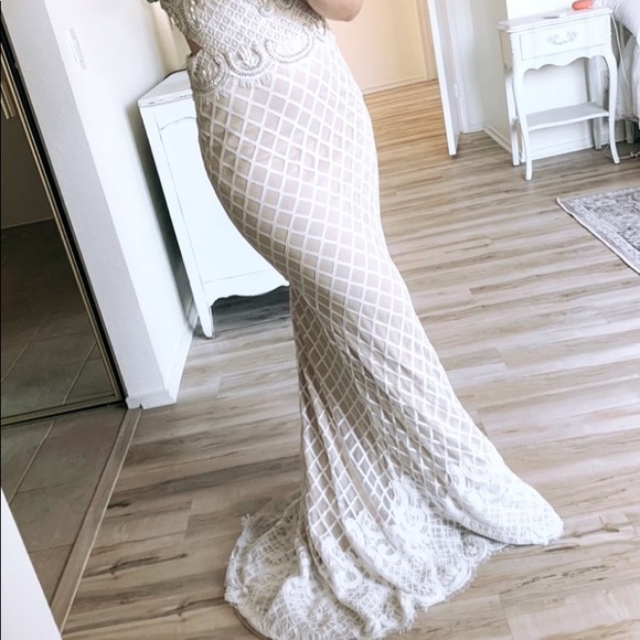 Elegant Beaded Lace Ball Gown Wedding Dress - Picture 2 of 10